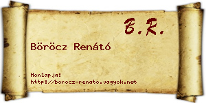 Böröcz Renátó névjegykártya